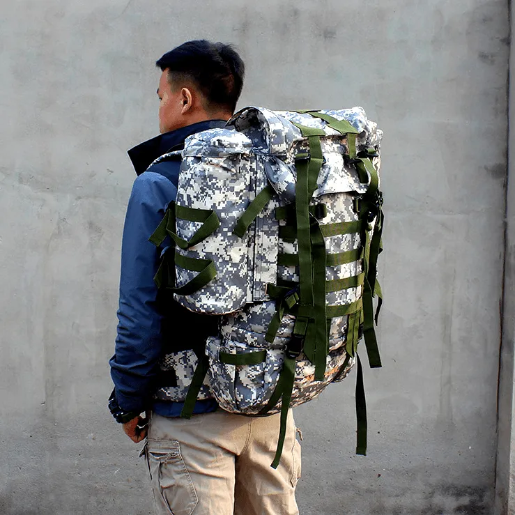 80L Hiking Backpack with Rain Cover-Black