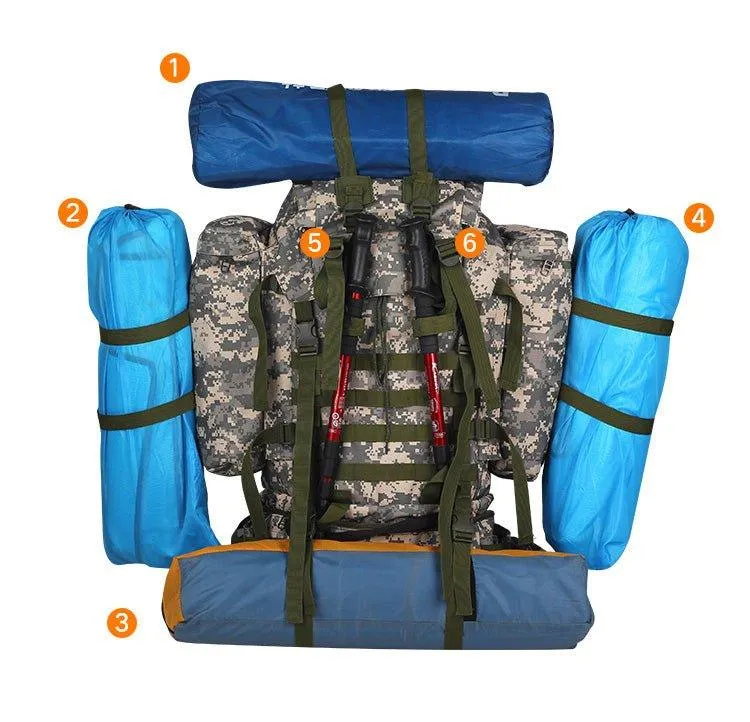 80L Hiking Backpack with Rain Cover-Black