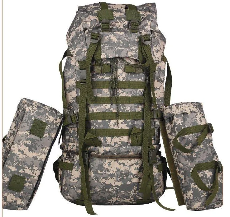 80L Hiking Backpack with Rain Cover-Black