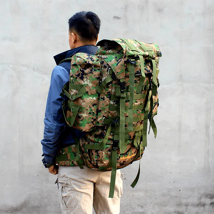 80L Hiking Backpack with Rain Cover-Black