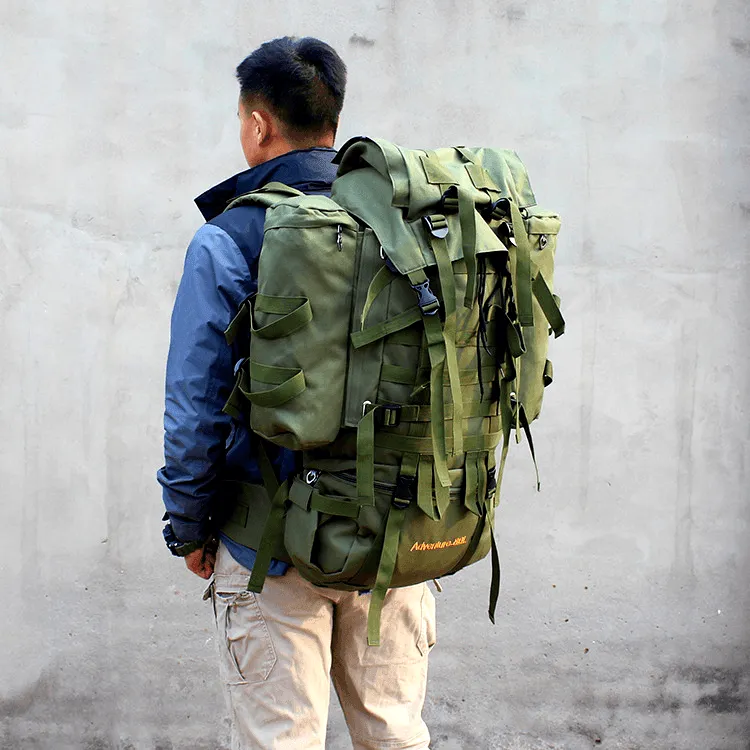 80L Hiking Backpack with Rain Cover-Black
