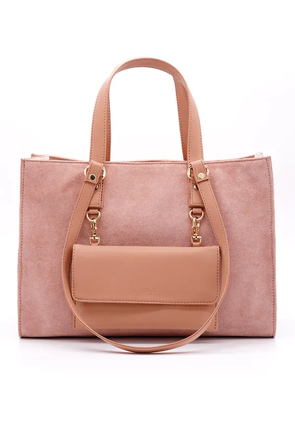 A and S Accessories Multiway vegan suede tote