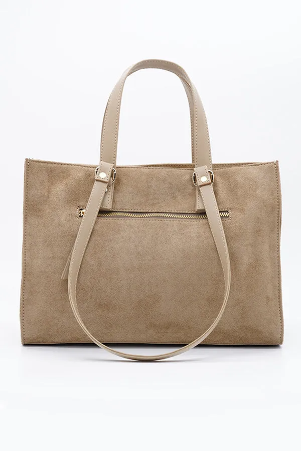A and S Accessories Multiway vegan suede tote