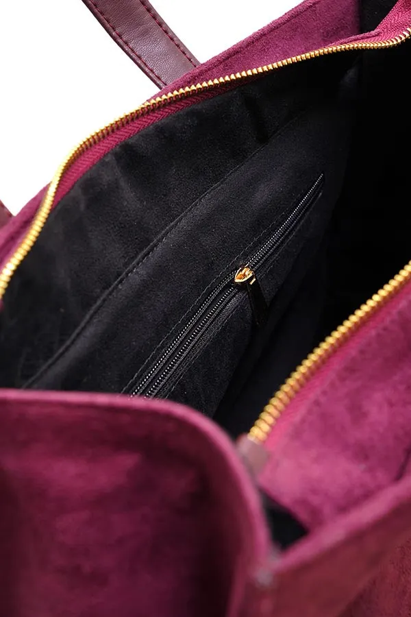 A and S Accessories Multiway vegan suede tote