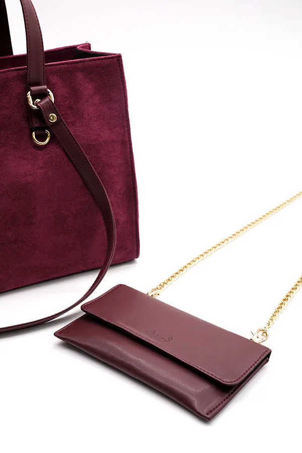 A and S Accessories Multiway vegan suede tote
