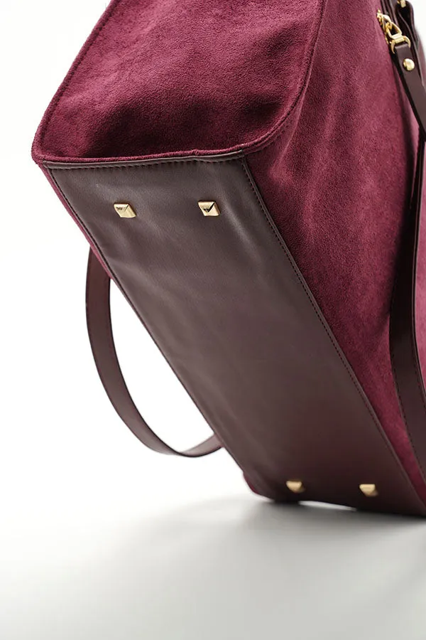 A and S Accessories Multiway vegan suede tote