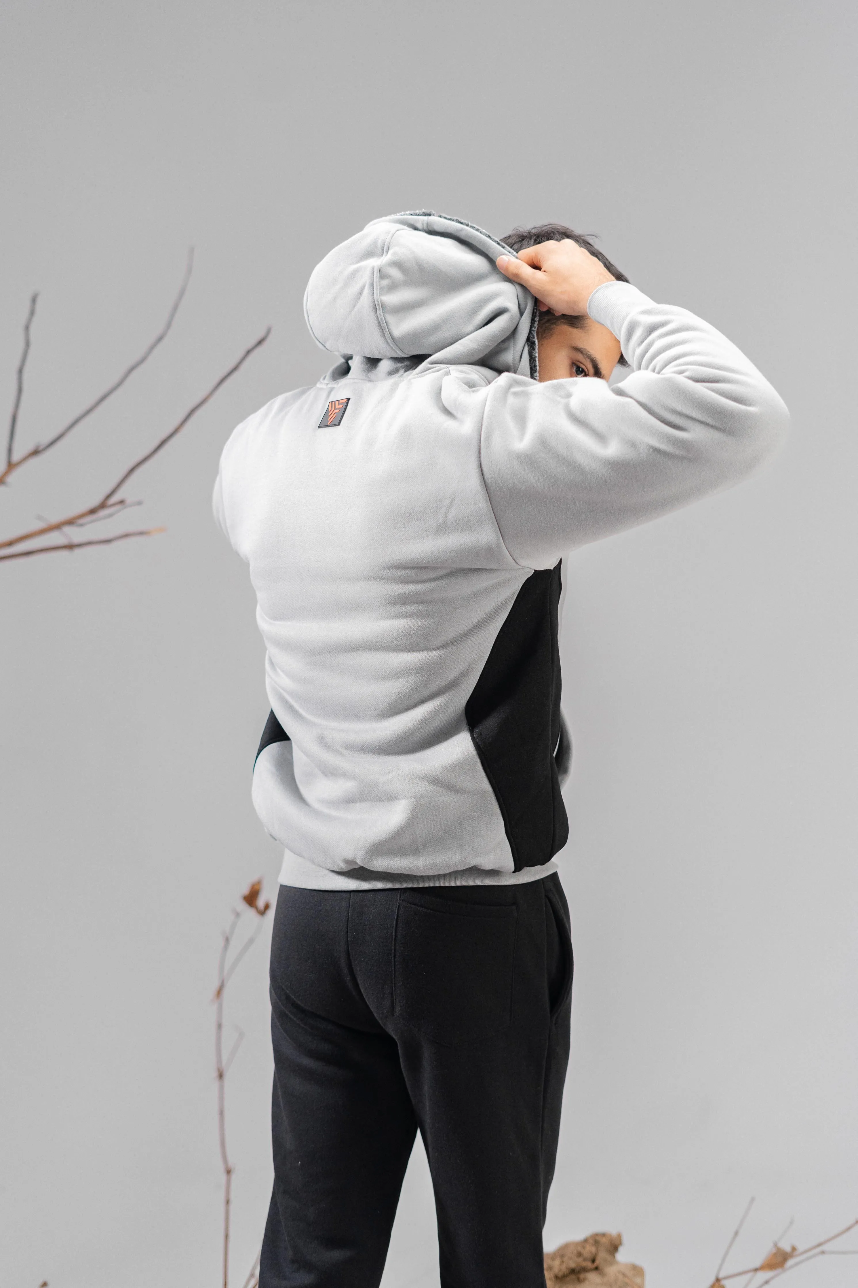 Axinite Unisex AX 96 Contrast Panel Fleece Zipper Hoodie