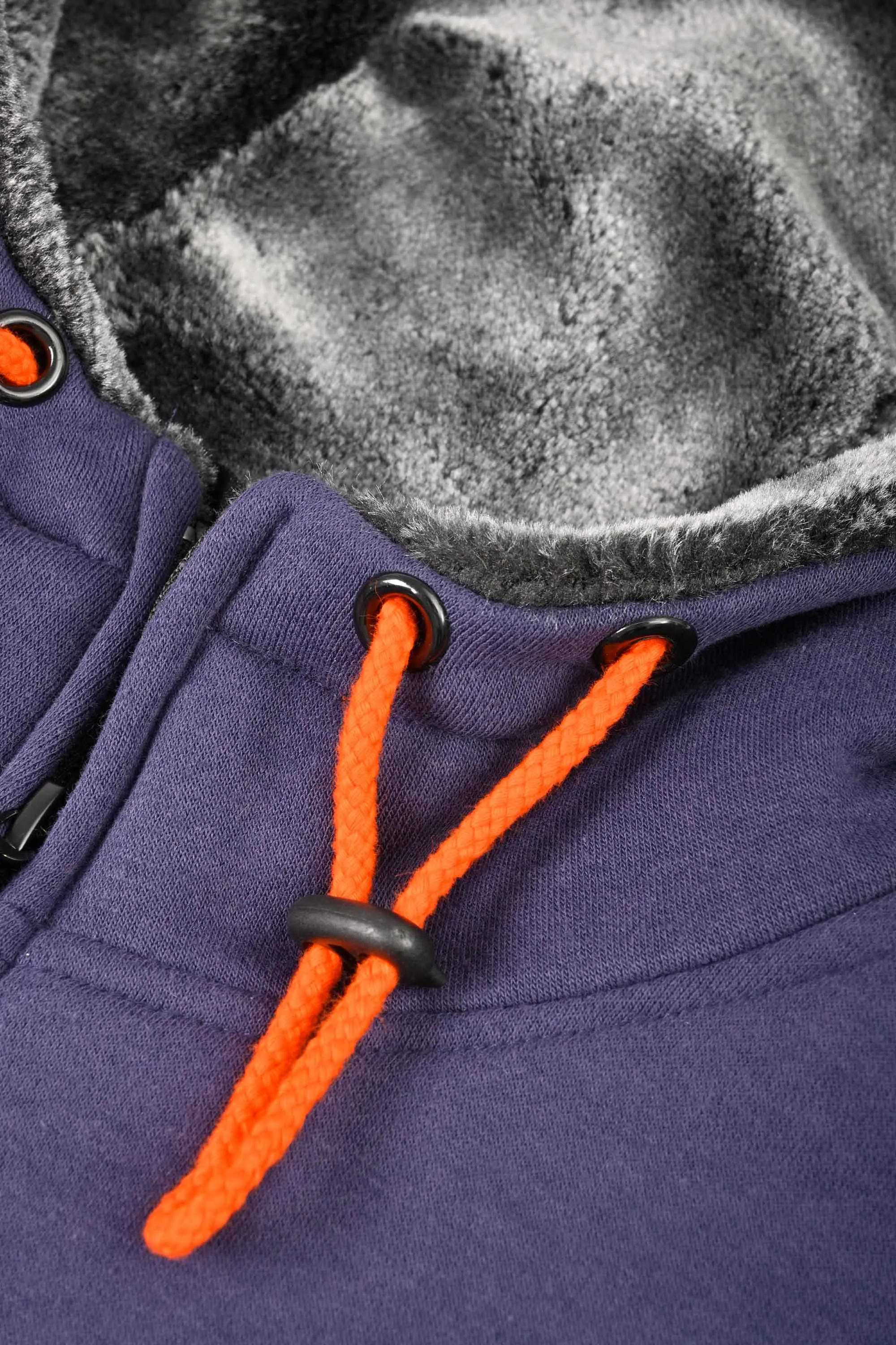 Axinite Unisex AX 96 Contrast Panel Fleece Zipper Hoodie