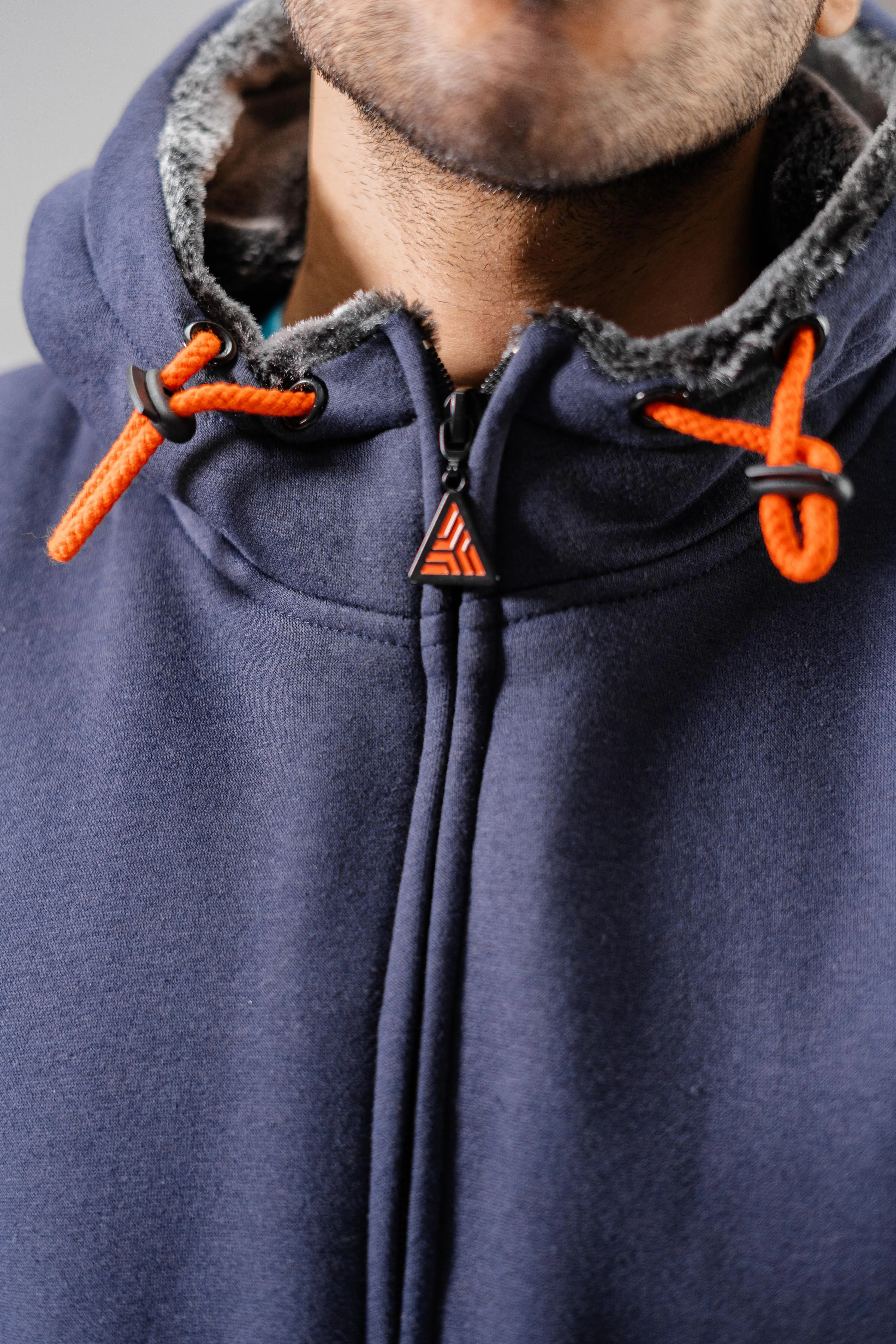 Axinite Unisex AX 96 Contrast Panel Fleece Zipper Hoodie