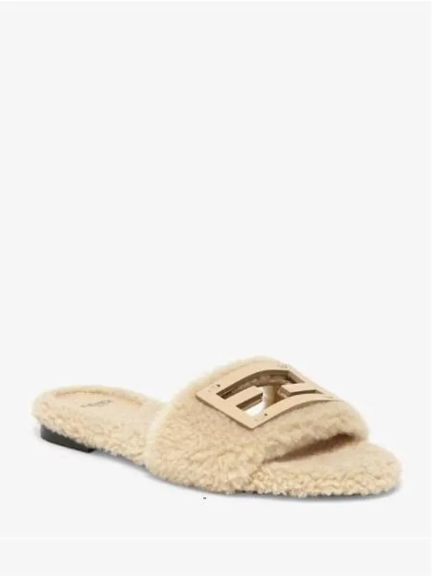 Baguette Leather Slide Slippers Ivory