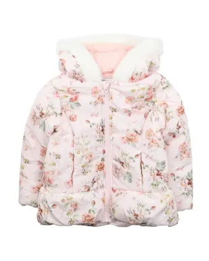 BEBE DOTTI PRINT HOODED COAT 3-7 YRS