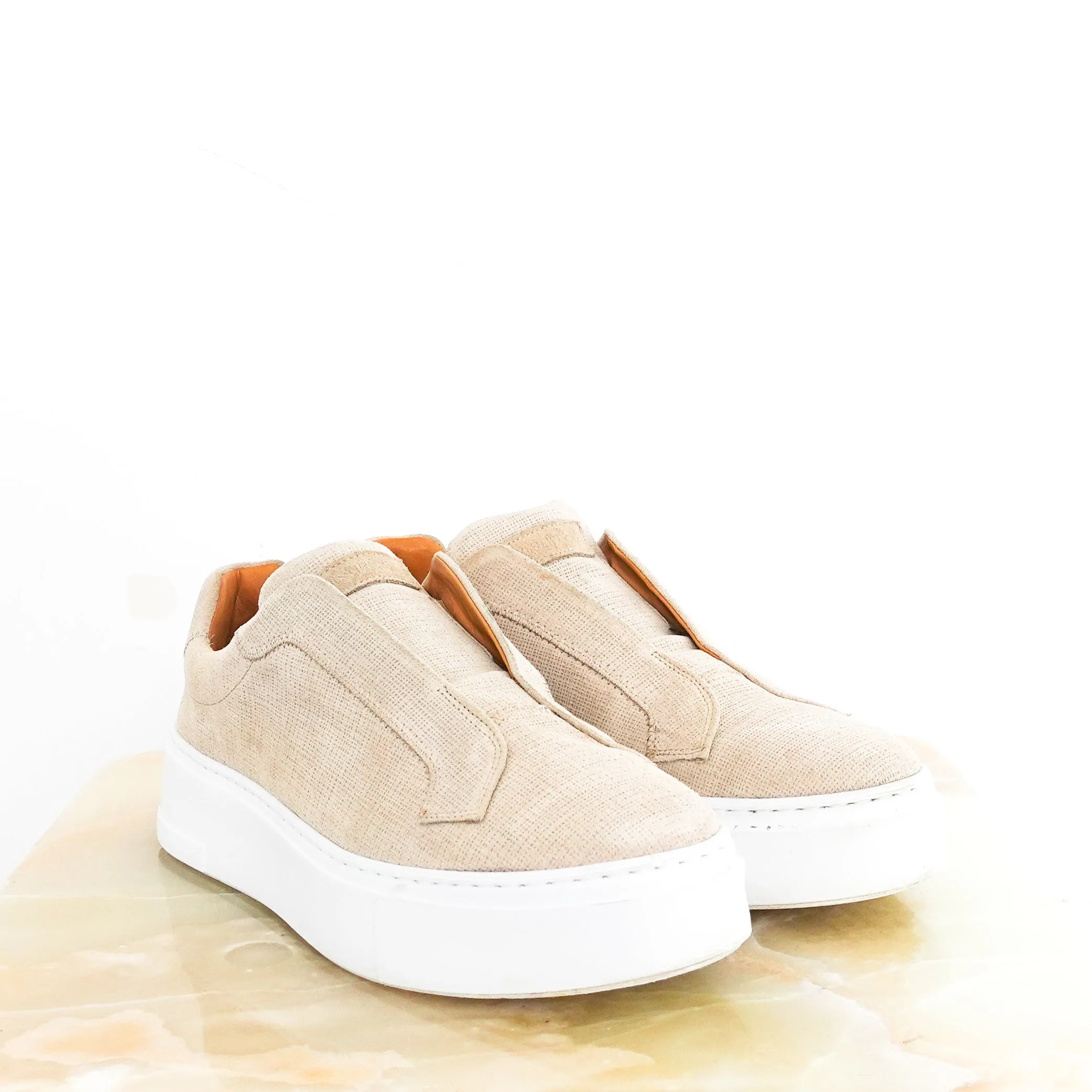Beige platform sneakers RRP £195