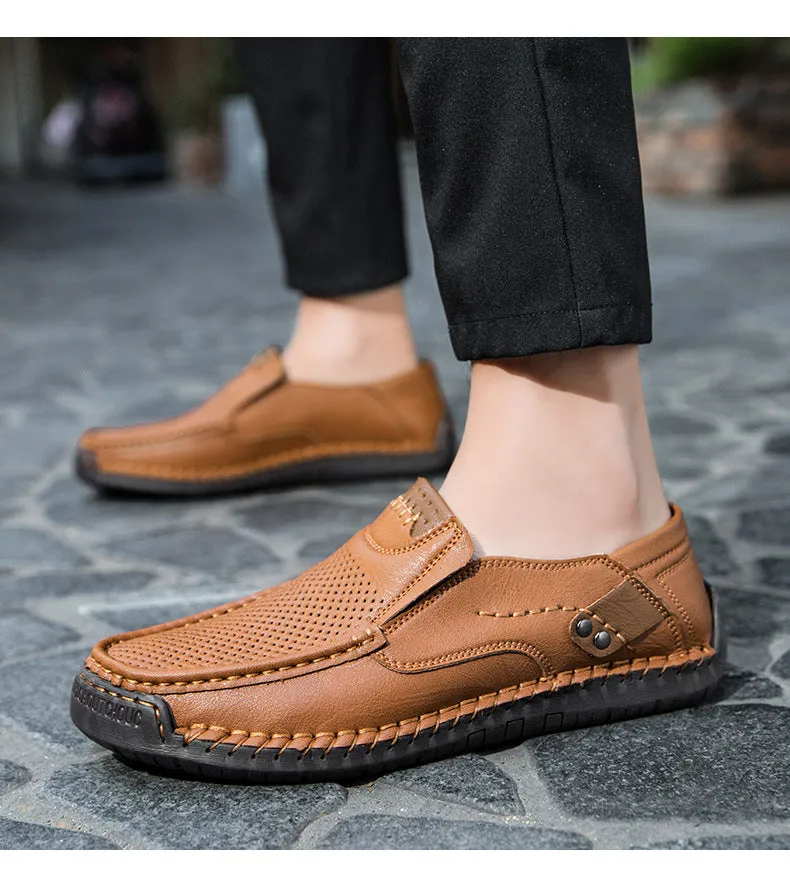 Bootara Handmade Men's Slip-On Loafers Casual Outdoor Genuine Leather Shoes