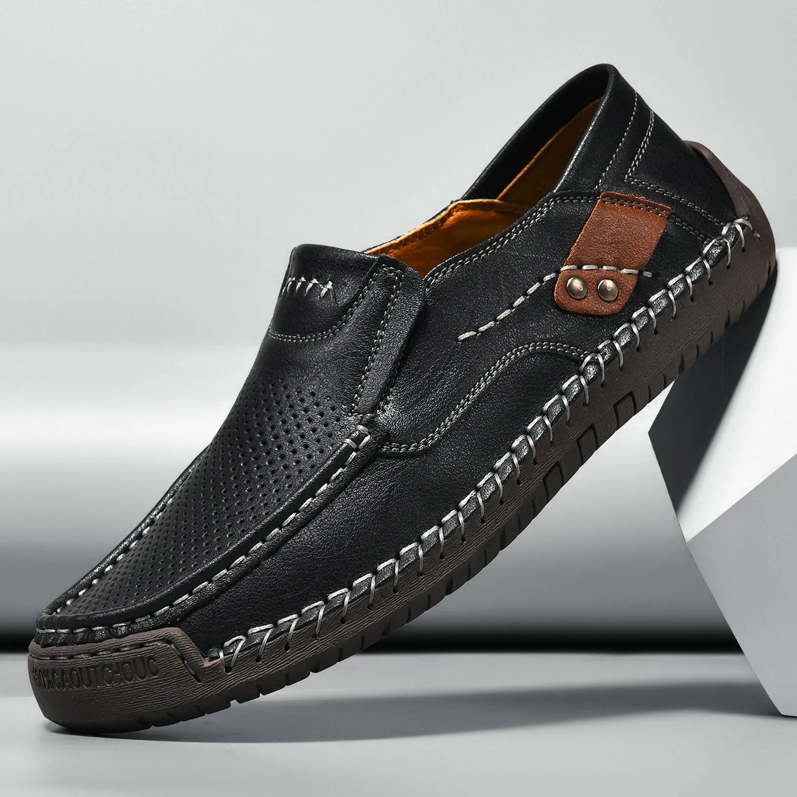 Bootara Handmade Men's Slip-On Loafers Casual Outdoor Genuine Leather Shoes