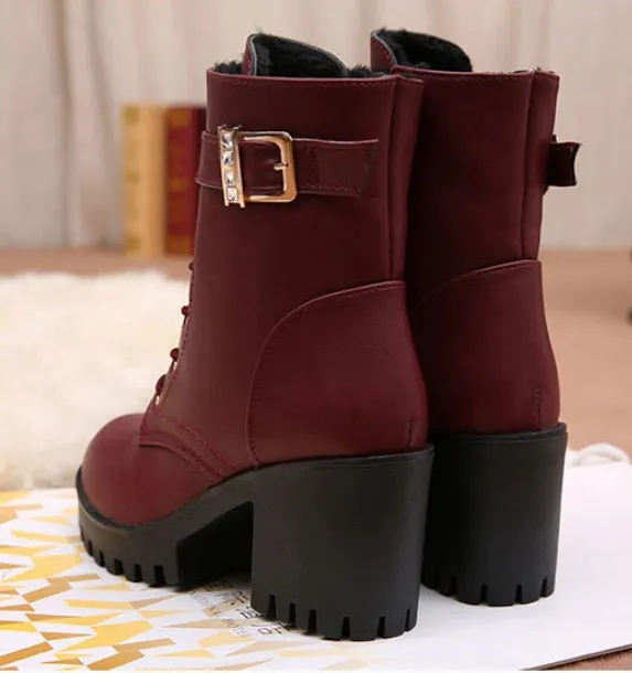 British Winter Thicken Diamond Martin Boots