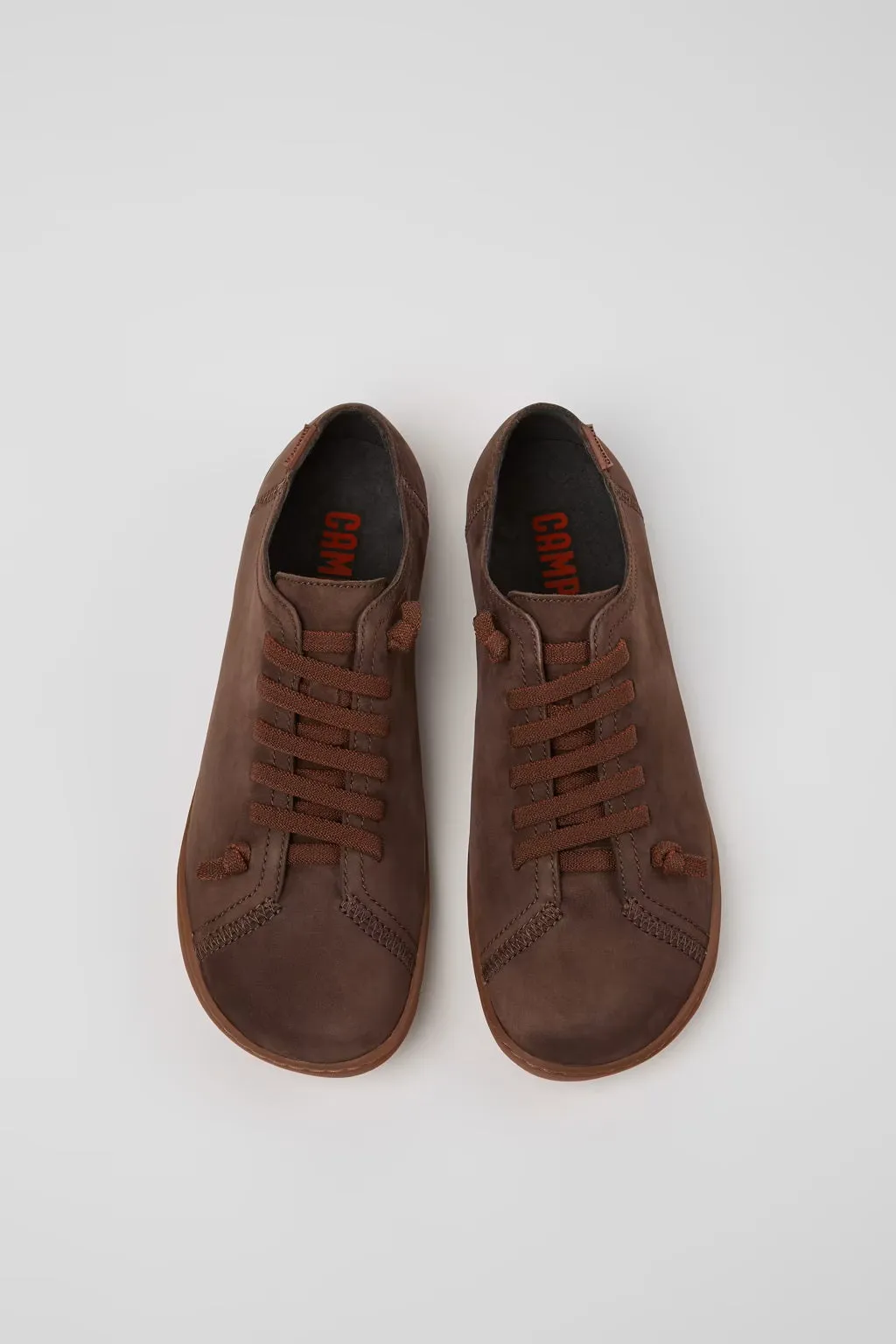 Camper Women's 20848 Peu Leather Lace-Up Casual Shoes Brown
