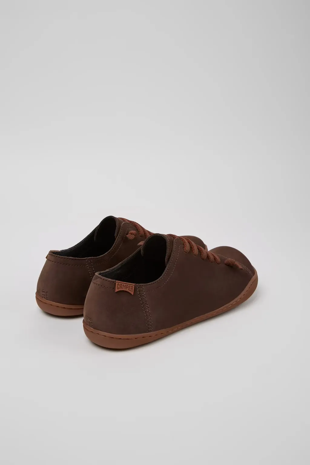 Camper Women's 20848 Peu Leather Lace-Up Casual Shoes Brown