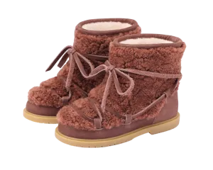 Cassia Boots | Brown Curly Sheep Wool