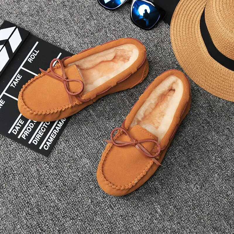 Cilool Shoes Women Winter Warm Flat Shoes