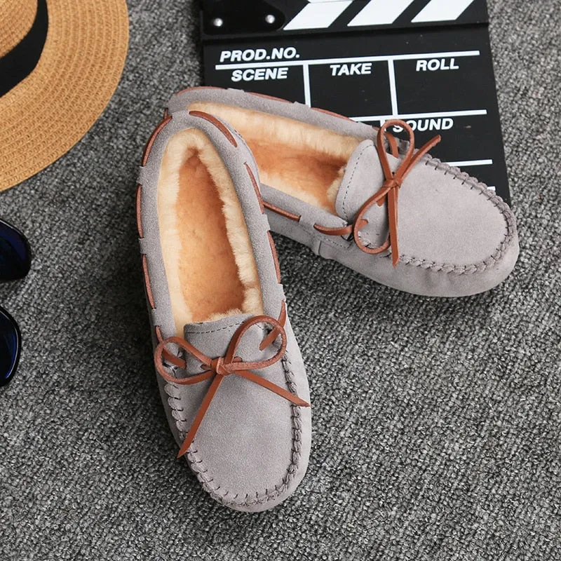 Cilool Shoes Women Winter Warm Flat Shoes