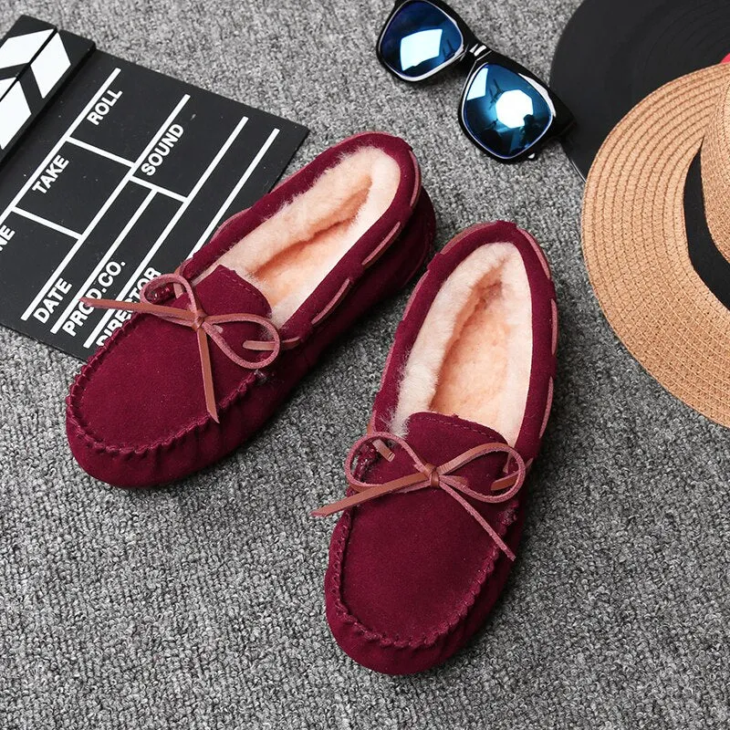 Cilool Shoes Women Winter Warm Flat Shoes