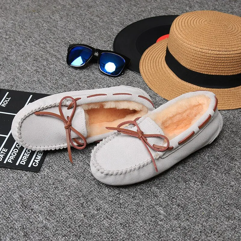 Cilool Shoes Women Winter Warm Flat Shoes