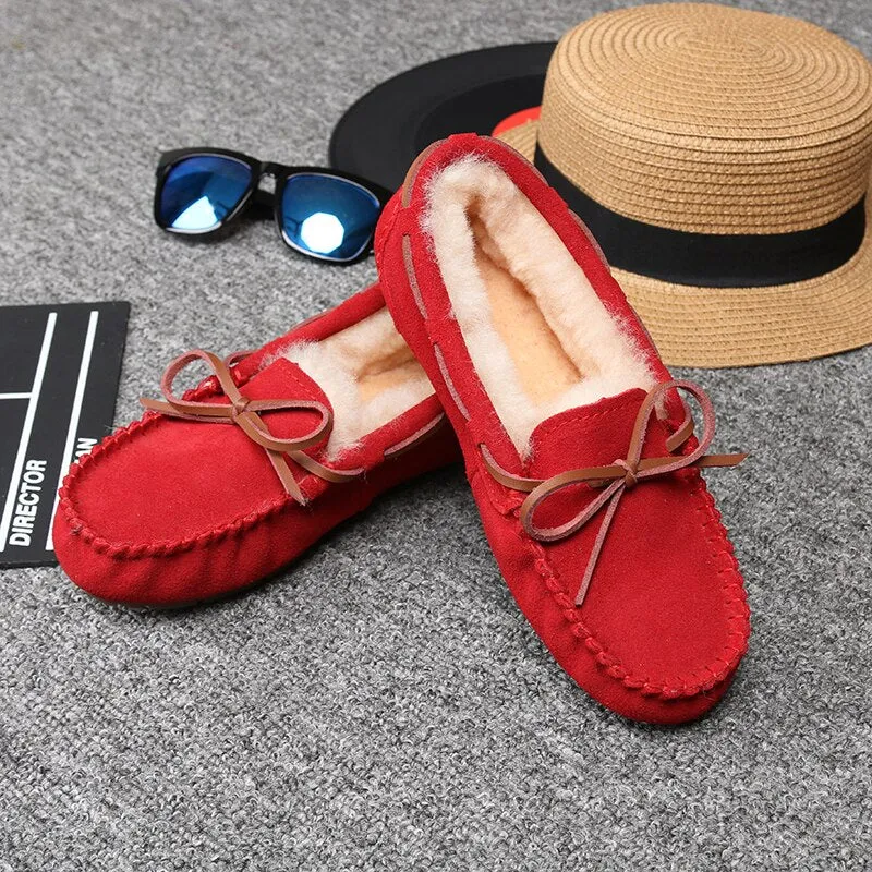 Cilool Shoes Women Winter Warm Flat Shoes