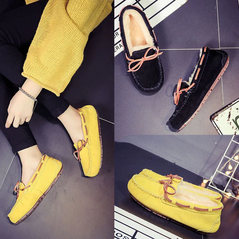 Cilool Shoes Women Winter Warm Flat Shoes