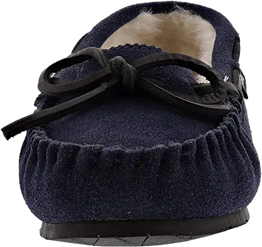Clarks Women's Suede Moccasin Indoor and Outdoor Squared Toe Slip On Slippers