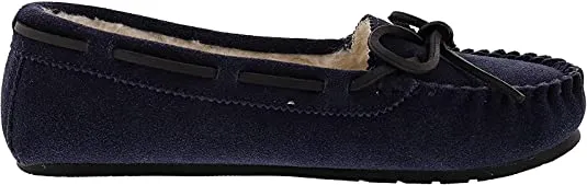 Clarks Women's Suede Moccasin Indoor and Outdoor Squared Toe Slip On Slippers