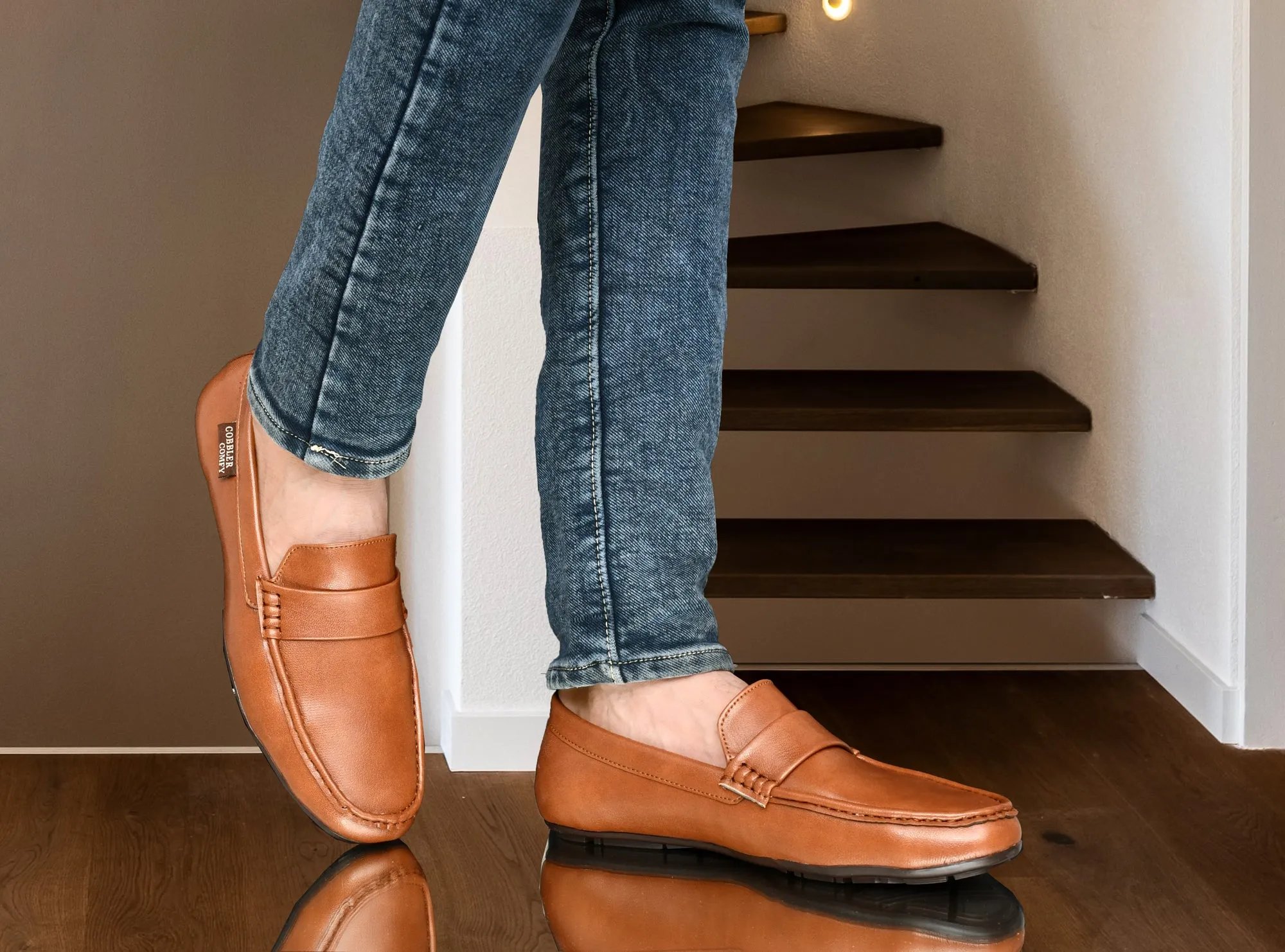 Classic Office-wear Moccasins for Men | Tan