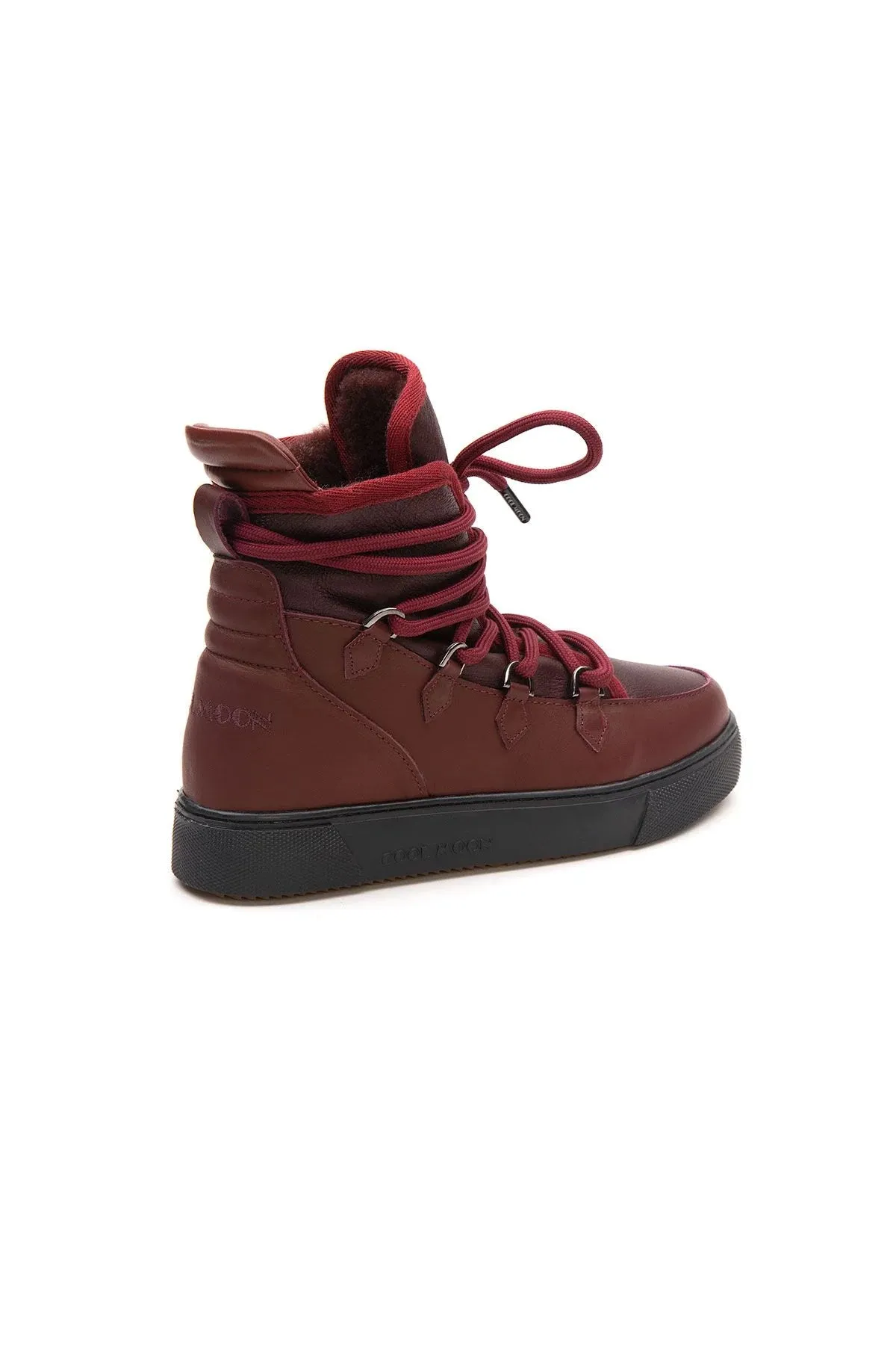 Cool Moon Women's Fur-Lined Sneaker Boot SCB 365050 Burgundy