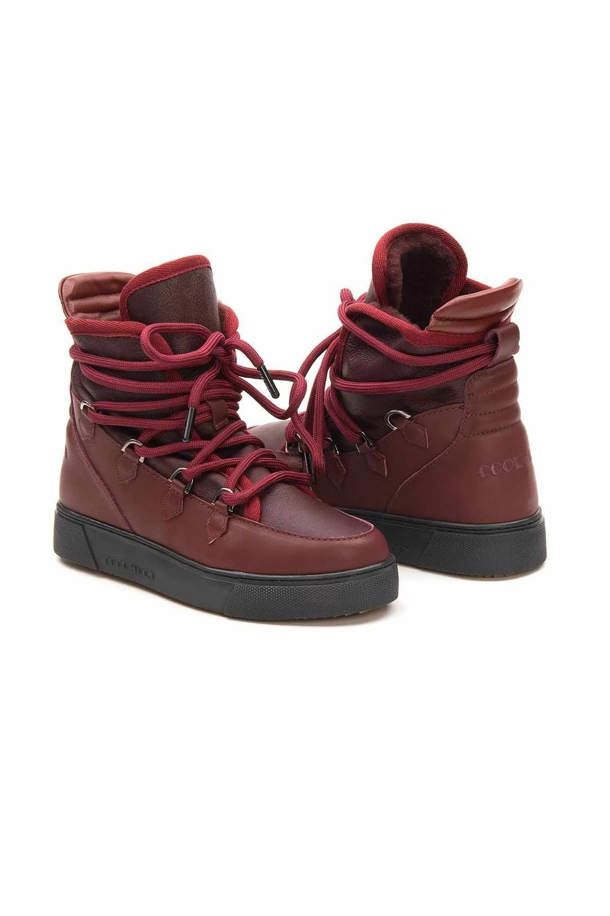 Cool Moon Women's Fur-Lined Sneaker Boot SCB 365050 Burgundy