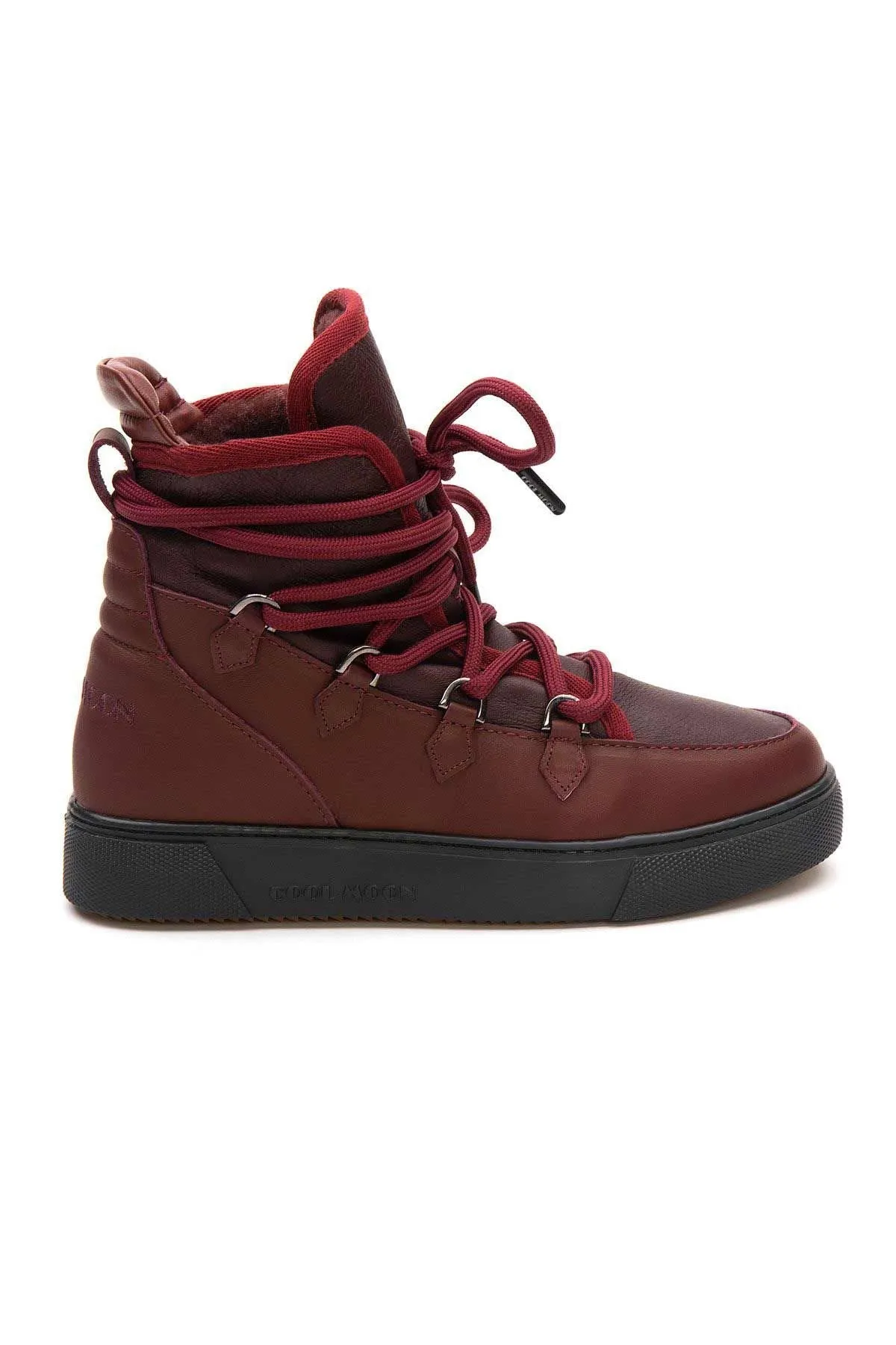 Cool Moon Women's Fur-Lined Sneaker Boot SCB 365050 Burgundy
