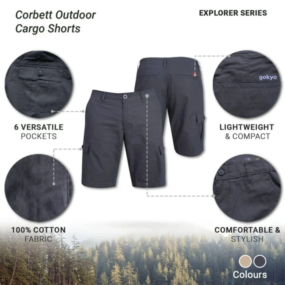Corbett Cargo Shorts - Explorer Series - Dark Grey