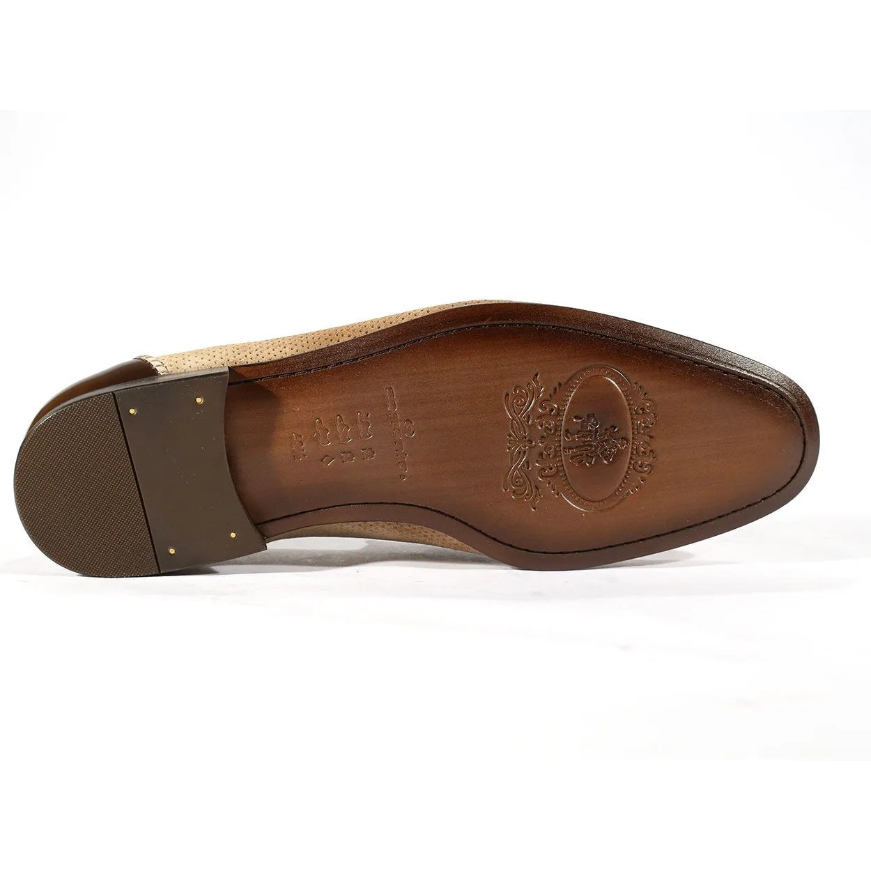 Corrente 3417-HS Men's Designer Shoes Taupe Texture Suede /Calf-Skin Leather Loafers (CRTS1028)