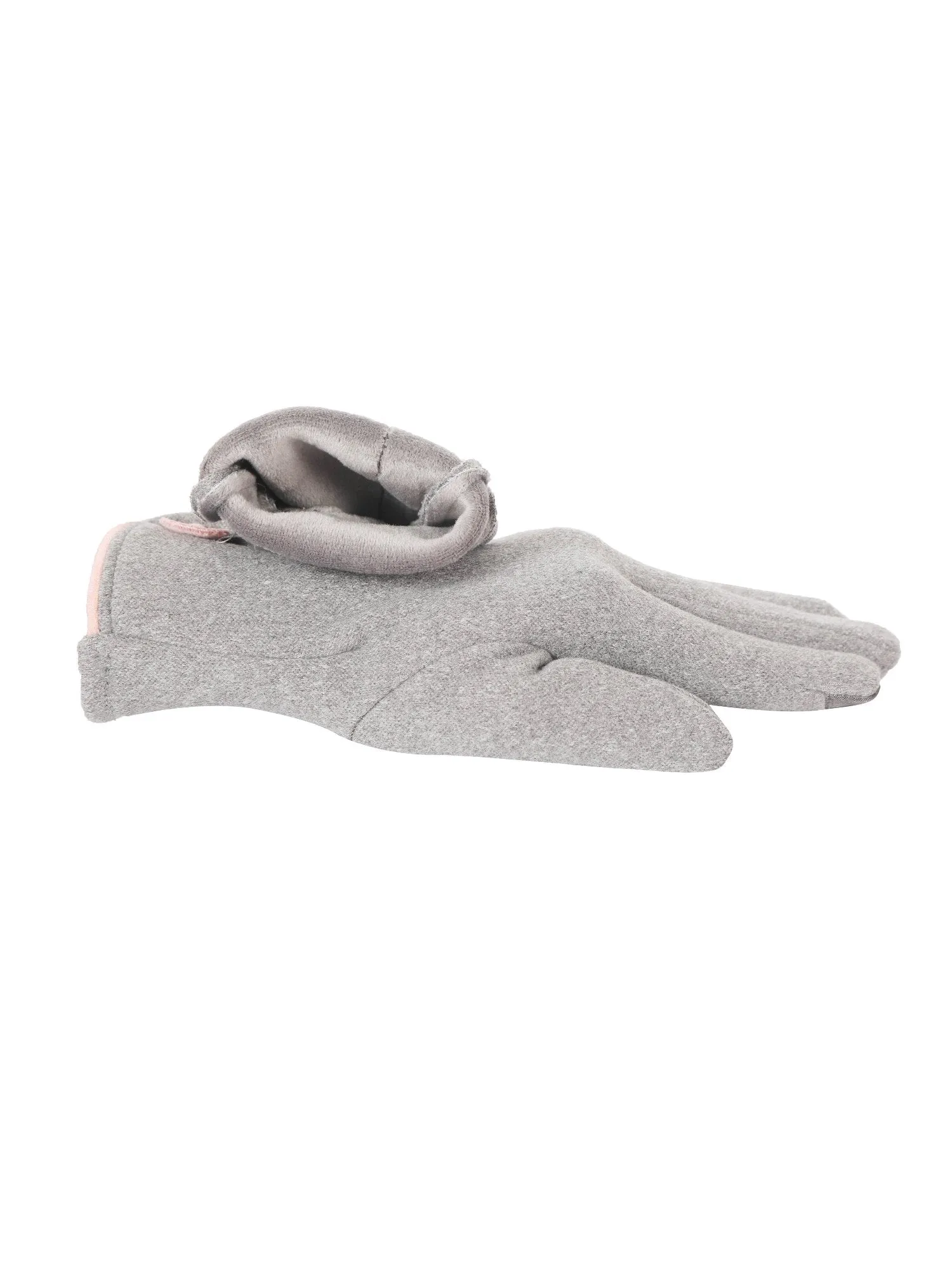 FabSeasons Slim Grey Winter Gloves for Women: Velvet Lining, Touchscreen Index Finger, Smooth Driving/Riding