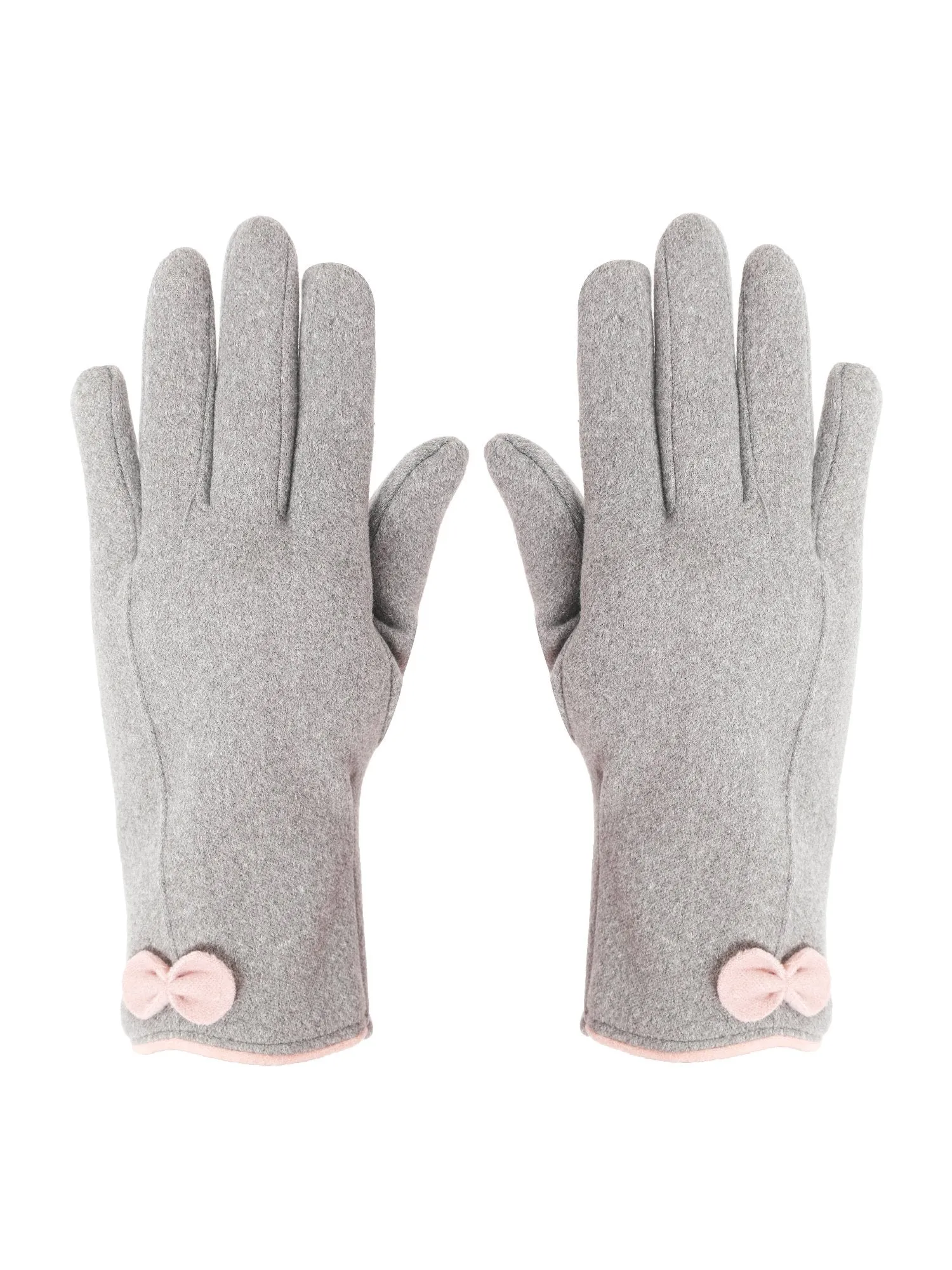 FabSeasons Slim Grey Winter Gloves for Women: Velvet Lining, Touchscreen Index Finger, Smooth Driving/Riding