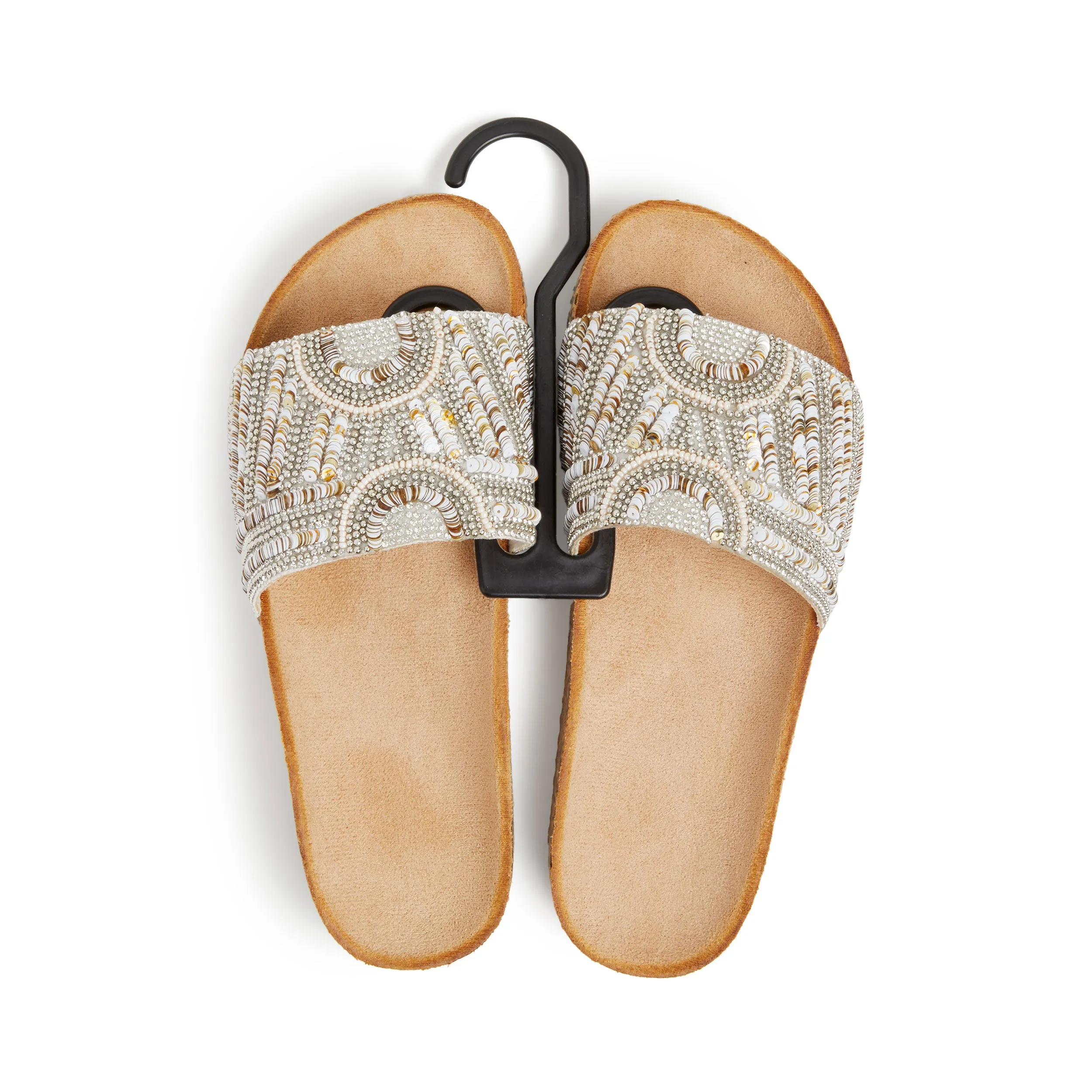 Jolie Slide Sandals  - Silver