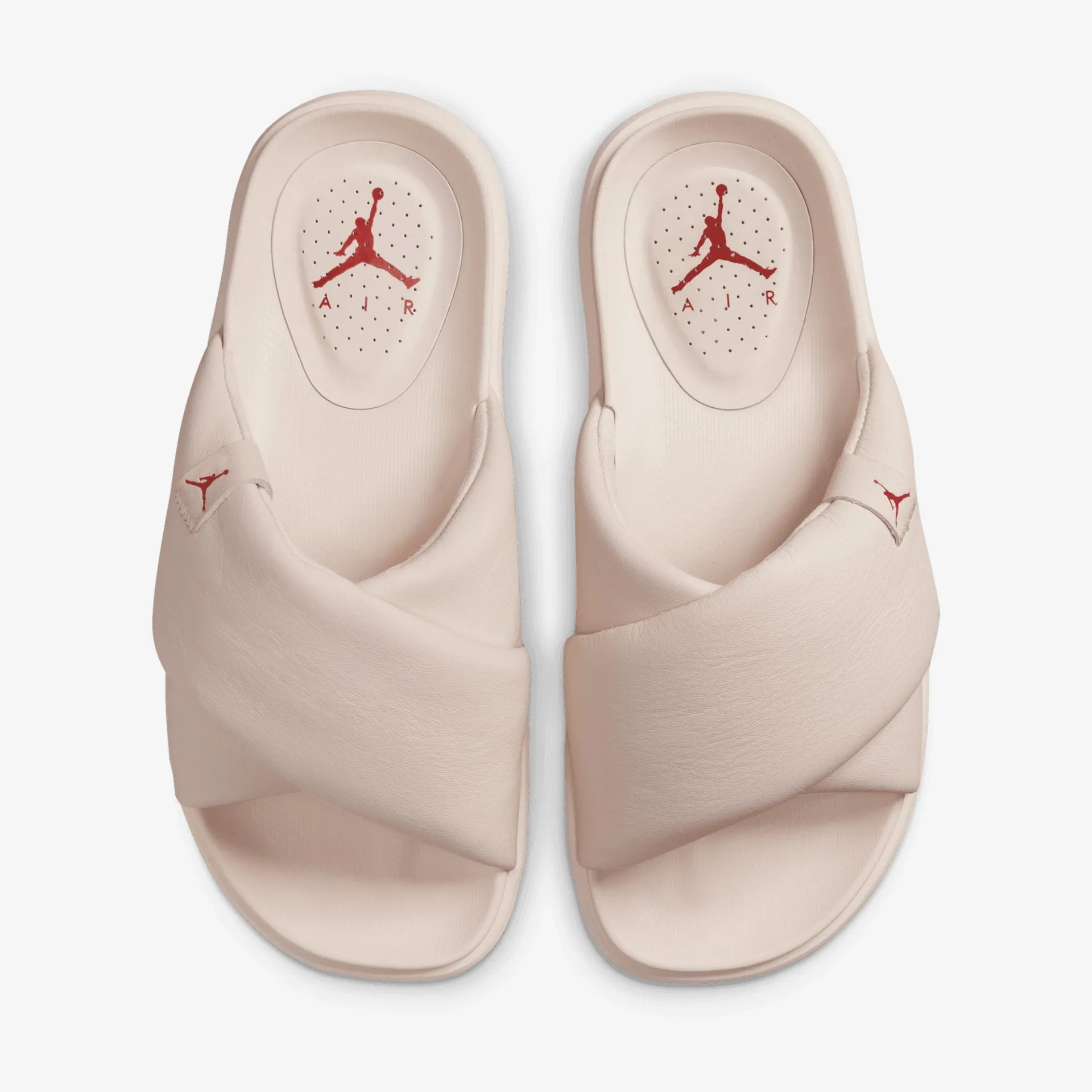 Jordan | WMN'S JORDAN SOPHIA SLIDES  { LIGHT SOFT PINK / FIRE RED