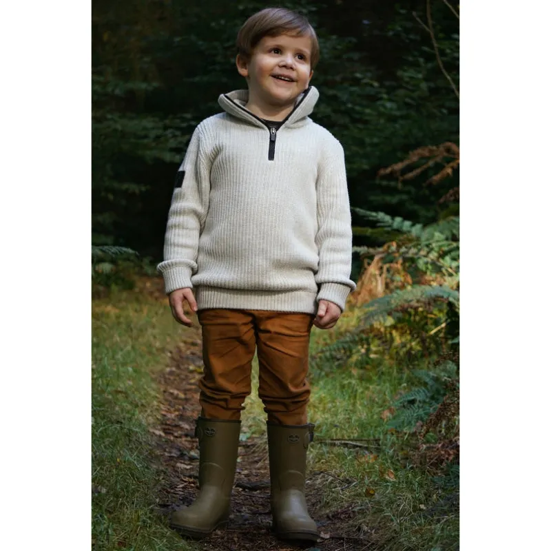 Le Chameau Petite Vierzonord Neoprene Lined Kids Wellington Boot - Chameau Green
