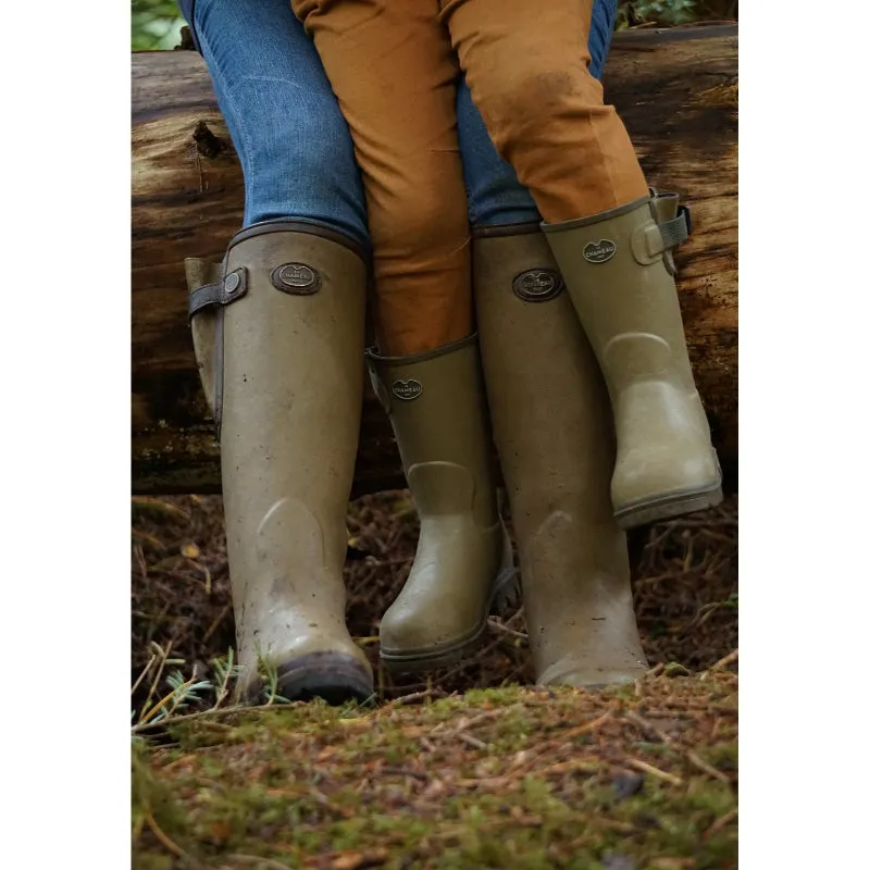 Le Chameau Petite Vierzonord Neoprene Lined Kids Wellington Boot - Chameau Green