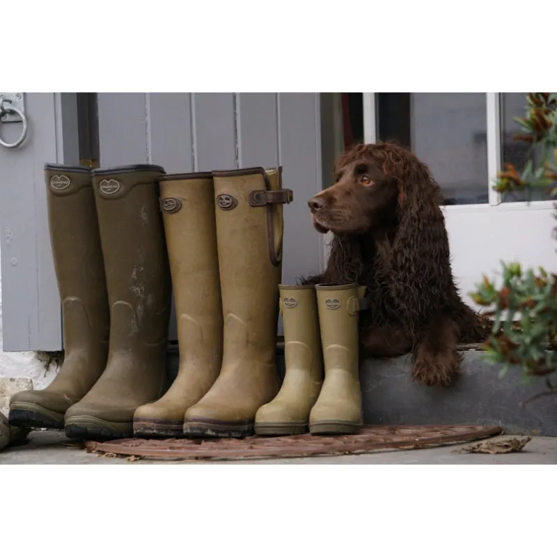 Le Chameau Petite Vierzonord Neoprene Lined Kids Wellington Boot - Chameau Green