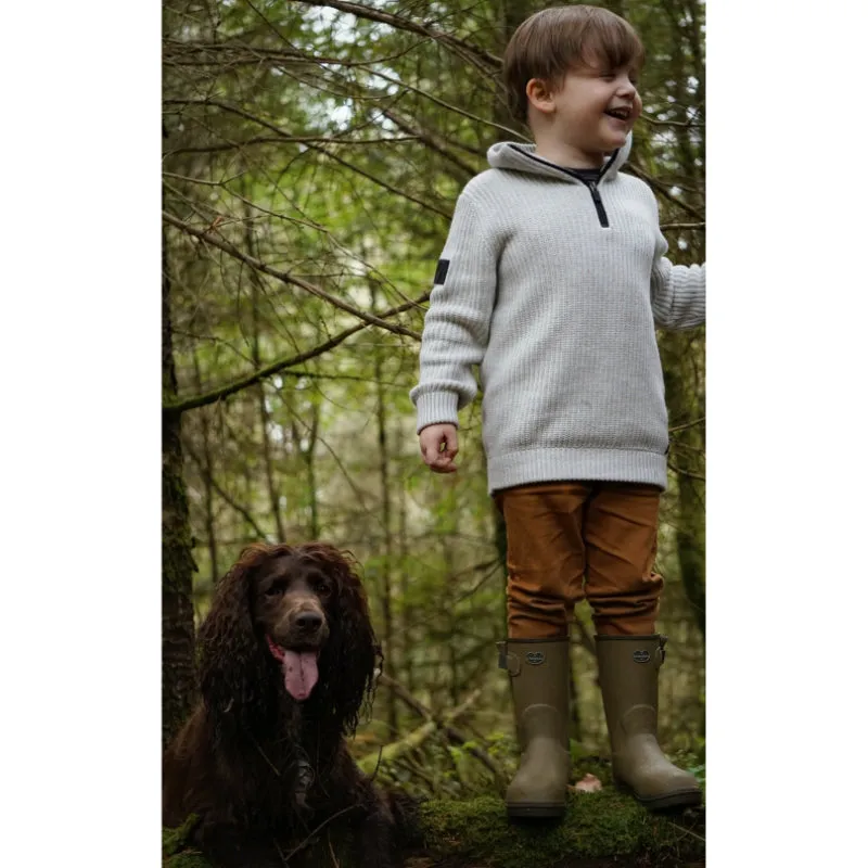 Le Chameau Petite Vierzonord Neoprene Lined Kids Wellington Boot - Chameau Green