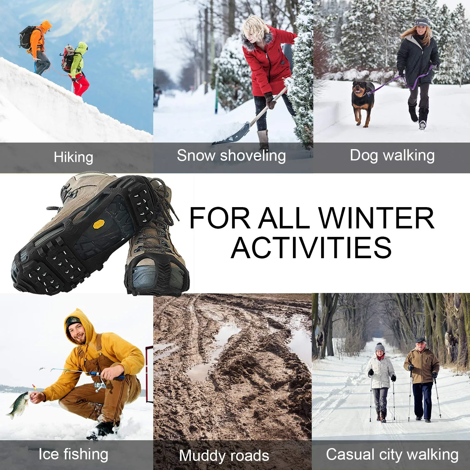 Limm Crampons Ice Traction Cleats XLarge - Lightweight Snow Cleats for Walking on Snow & Ice - Anti Slip Shoe Grips Quickly & Easily Over Footwear - Portable Ice Grippers for Shoes & Boots