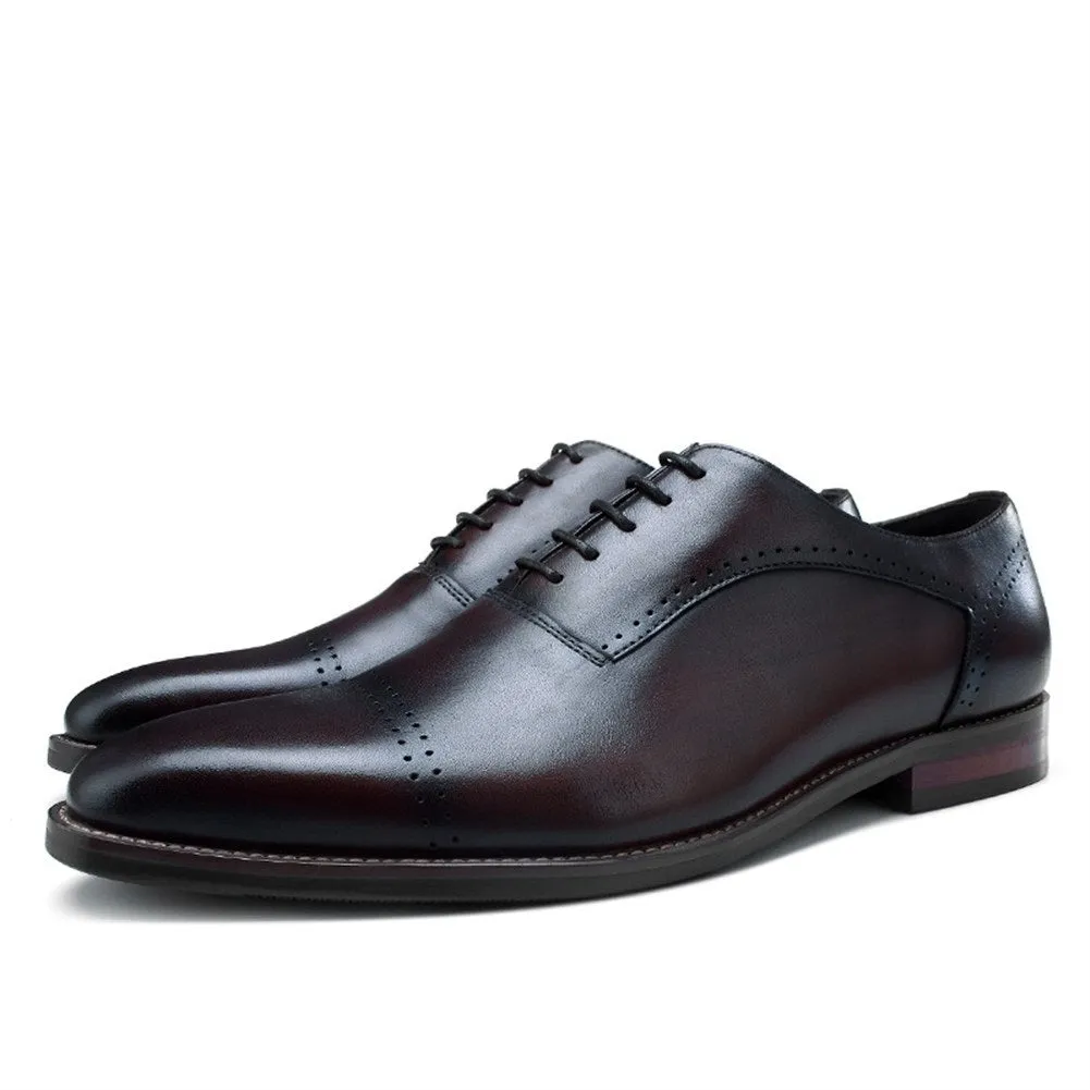 Men Captoe Lace Up Formal Oxford Shoes