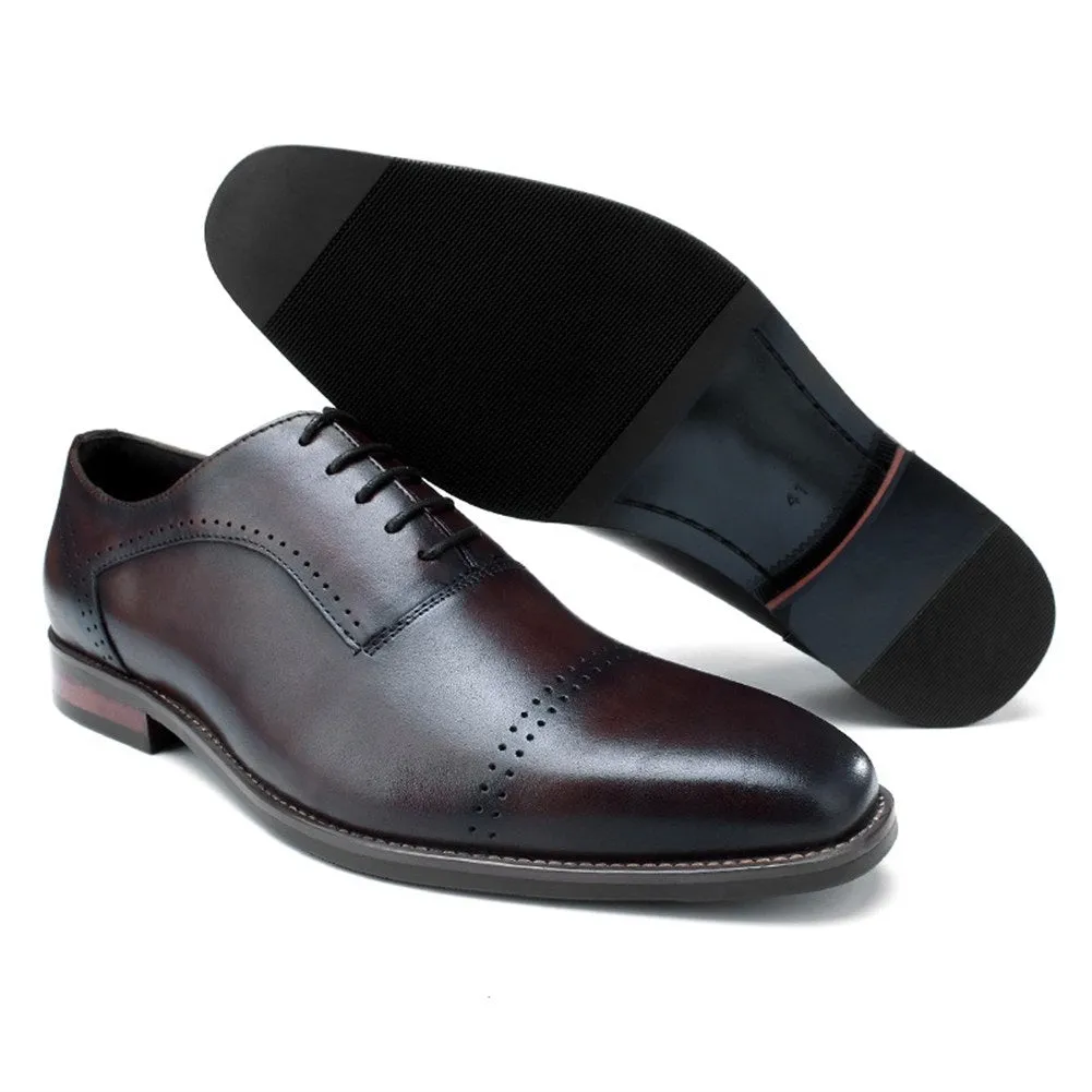 Men Captoe Lace Up Formal Oxford Shoes