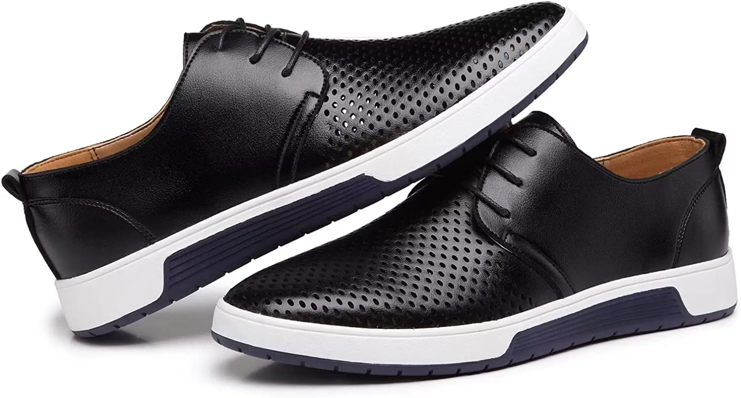 Men's Black Lace-Up Casual Oxford Dress Shoes