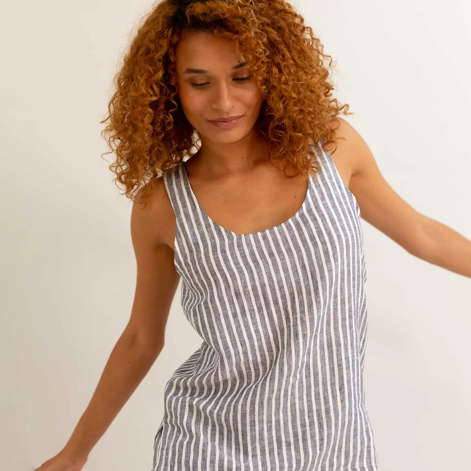 Midnight Stripe Cami Pajama Set