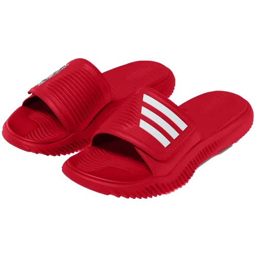 NC State Wolfpack adidas Red Wolfhead Alphabounce 2 Slides